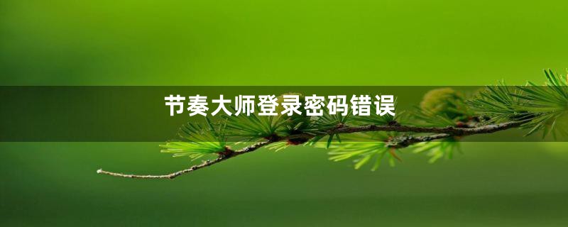 节奏大师登录密码错误