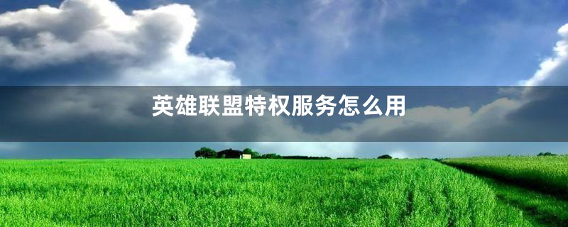英雄联盟特权服务怎么用