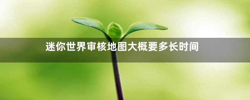 迷你世界审核地图大概要多长时间