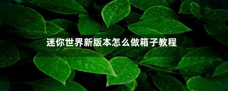 迷你世界新版本怎么做箱子教程