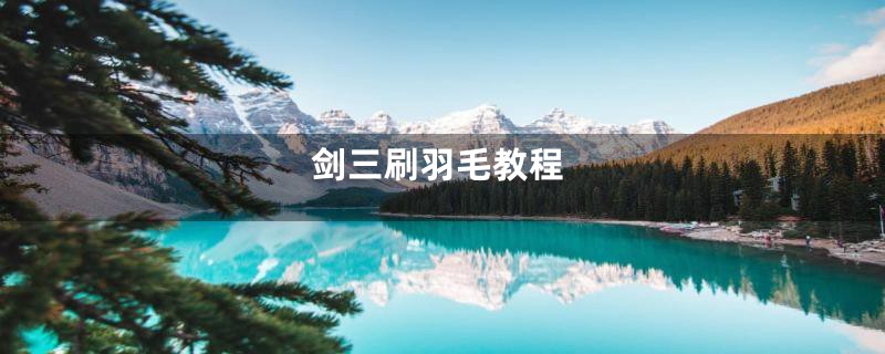 剑三刷羽毛教程