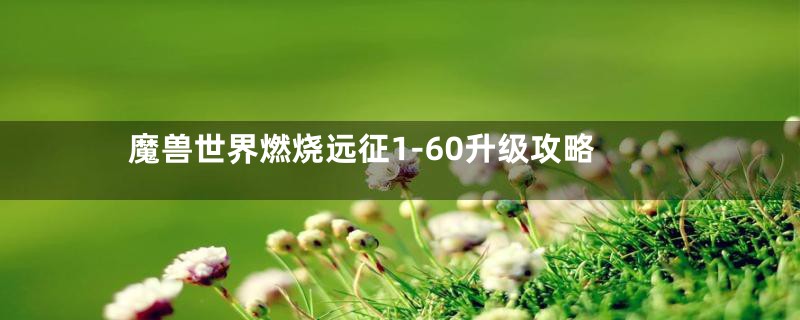 魔兽世界燃烧远征1-60升级攻略
