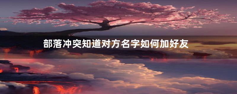 部落冲突知道对方名字如何加好友