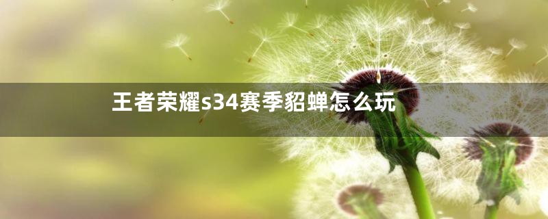 王者荣耀s34赛季貂蝉怎么玩