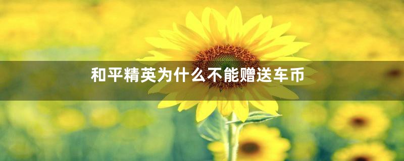 和平精英为什么不能赠送车币