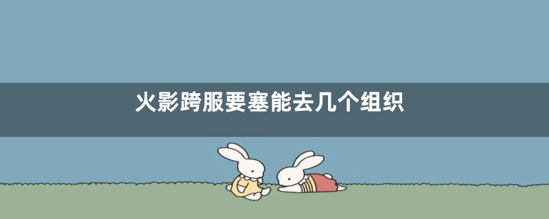 火影跨服要塞能去几个组织