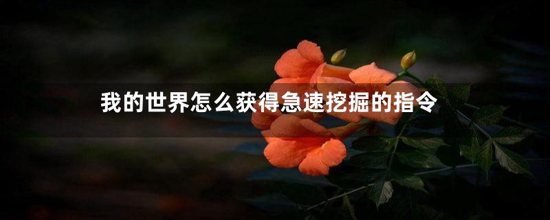 我的世界怎么获得急速挖掘的指令