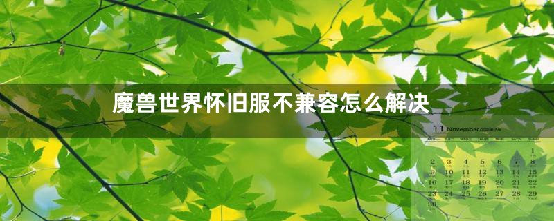 魔兽世界怀旧服不兼容怎么解决
