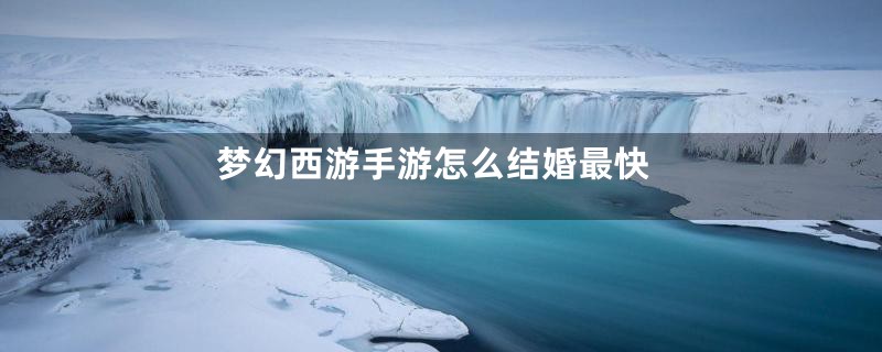 梦幻西游手游怎么结婚最快
