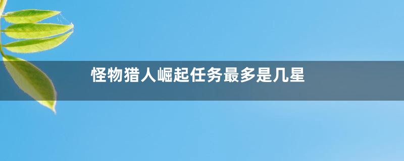 怪物猎人崛起任务最多是几星