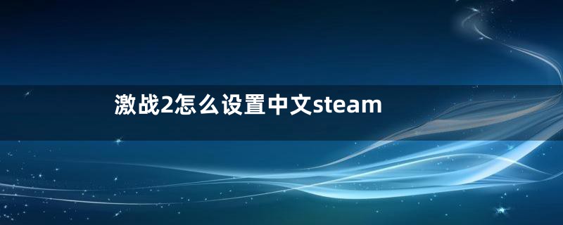 激战2怎么设置中文steam