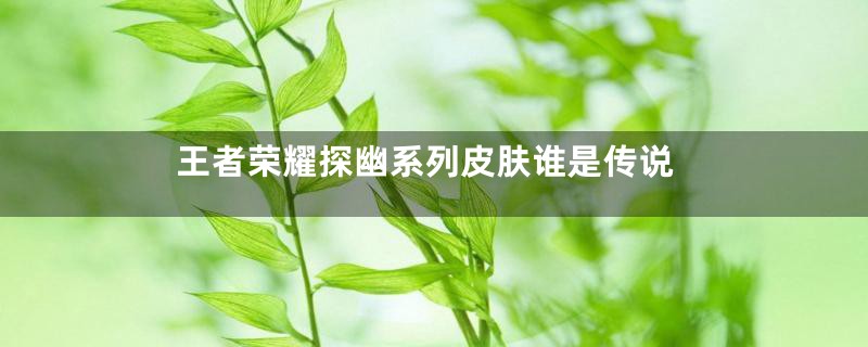 王者荣耀探幽系列皮肤谁是传说