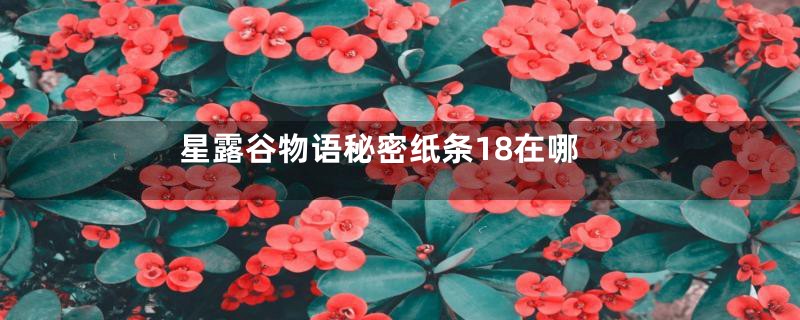 星露谷物语秘密纸条18在哪