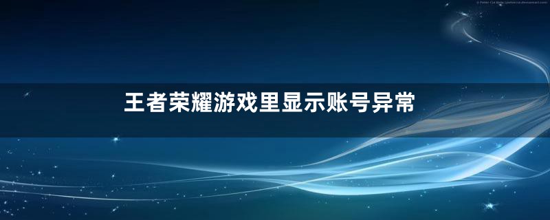王者荣耀游戏里显示账号异常