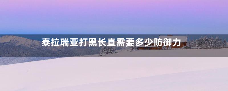泰拉瑞亚打黑长直需要多少防御力