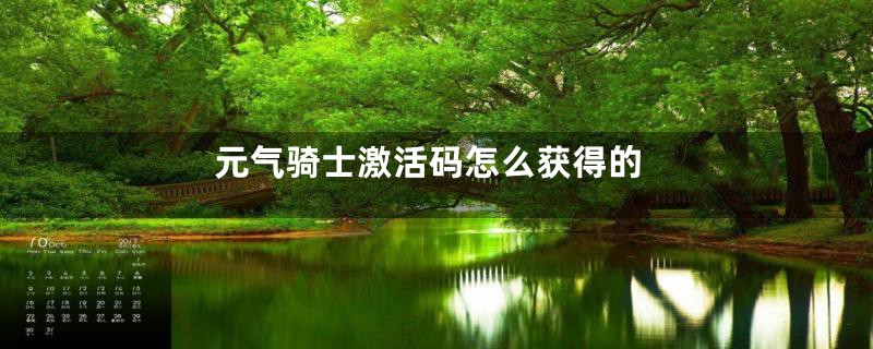 元气骑士激活码怎么获得的