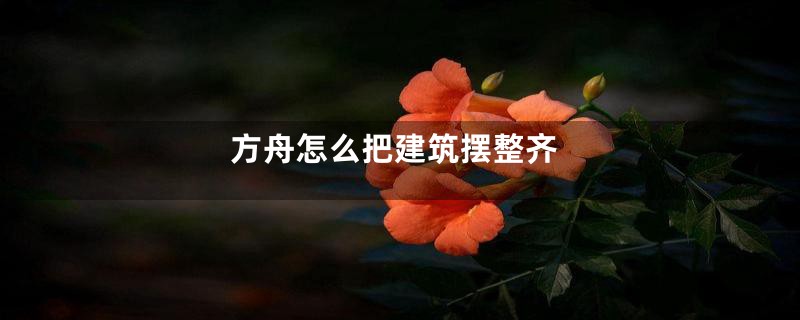 方舟怎么把建筑摆整齐