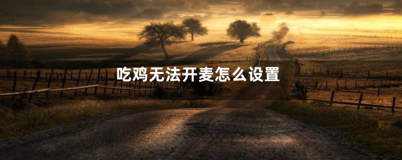 吃鸡无法开麦怎么设置