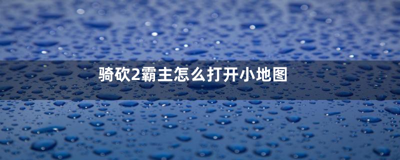骑砍2霸主怎么打开小地图
