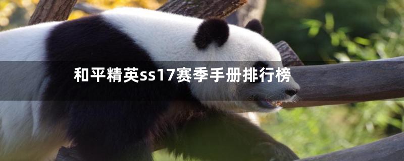 和平精英ss17赛季手册排行榜