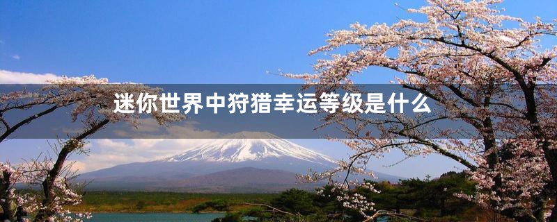 迷你世界中狩猎幸运等级是什么