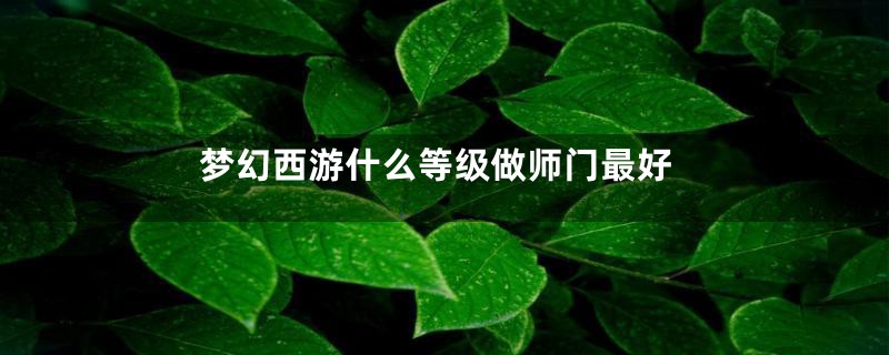 梦幻西游什么等级做师门最好