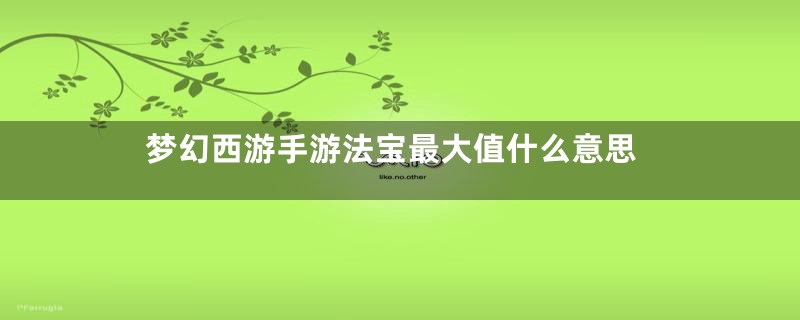 梦幻西游手游法宝最大值什么意思